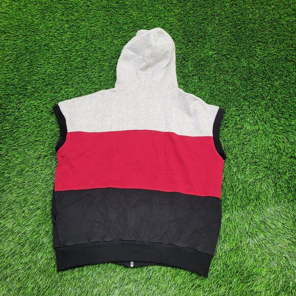 Vintage 90s Wilson Hooded Fleece Vest Women Large 22x23 Black Gray - Picture 2 of 12